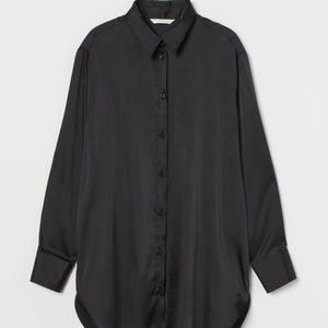 Zara Satin Shirt in Black